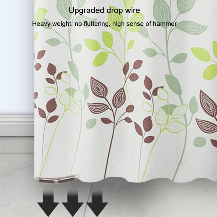 200x180cm Leaf Printed Waterproof Shower Curtain Thickened Polyester Bathroom Curtain Cloth