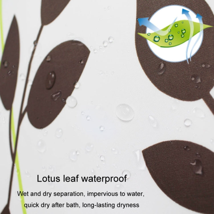 260x200cm Leaf Printed Waterproof Shower Curtain Thickened Polyester Bathroom Curtain Cloth