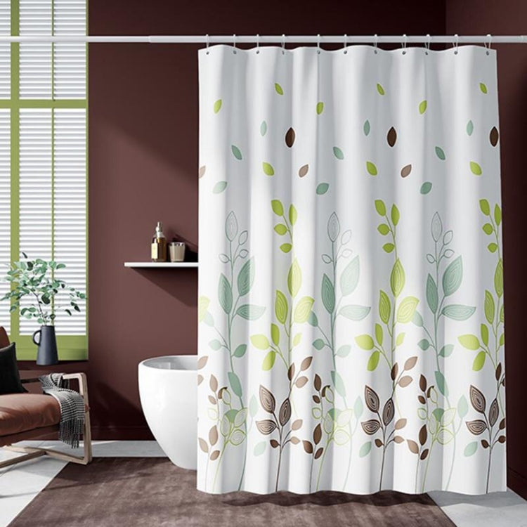 240x200cm Leaf Printed Waterproof Shower Curtain Thickened Polyester Bathroom Curtain Cloth