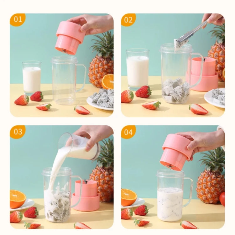 420ml 6 Blades Straw Juice Cup USB Charging Portable Fruit Juicer Smoothie Maker(Green)