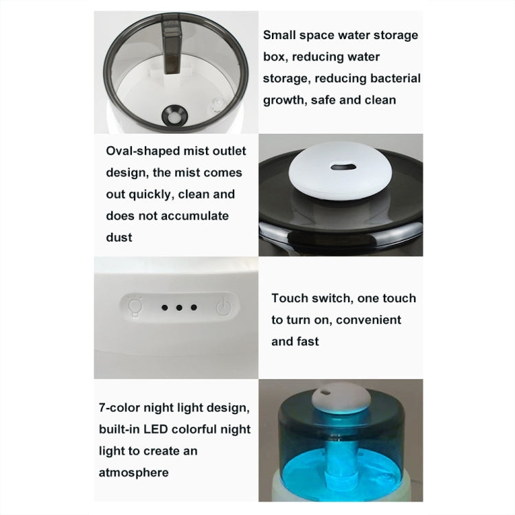 FS102 2L Ultrasonic Aromatherapy Colorful Night Light Desktop Humidifier, Spec: US Plug(White)