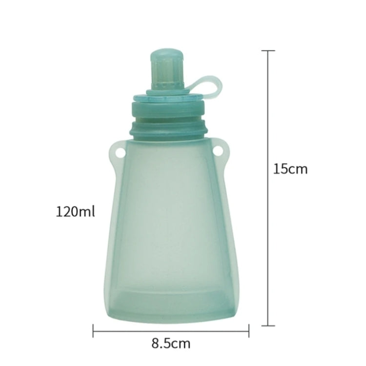 120ml Reusable Silicone Baby Food Pouches Refillable Squeeze Storage Containers(White)