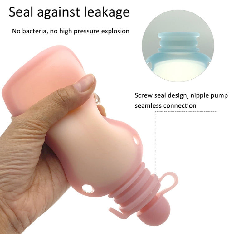 150ml Reusable Silicone Baby Food Pouches Refillable Squeeze Storage Containers(Beige)