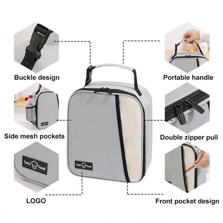 Portable Outdoor Picnic Portable Fresh-keeping Lunch Bag(Grey)