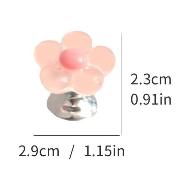 Cute Flower Toilet Pusher Nail Art Special Bathroom Flush Switch Button(Blue)