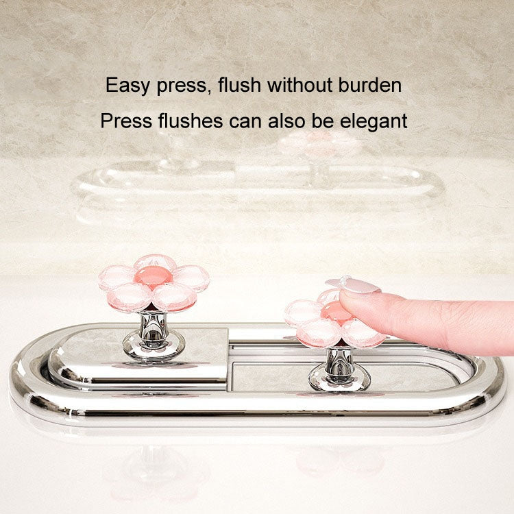 Cute Flower Toilet Pusher Nail Art Special Bathroom Flush Switch Button(Blue)