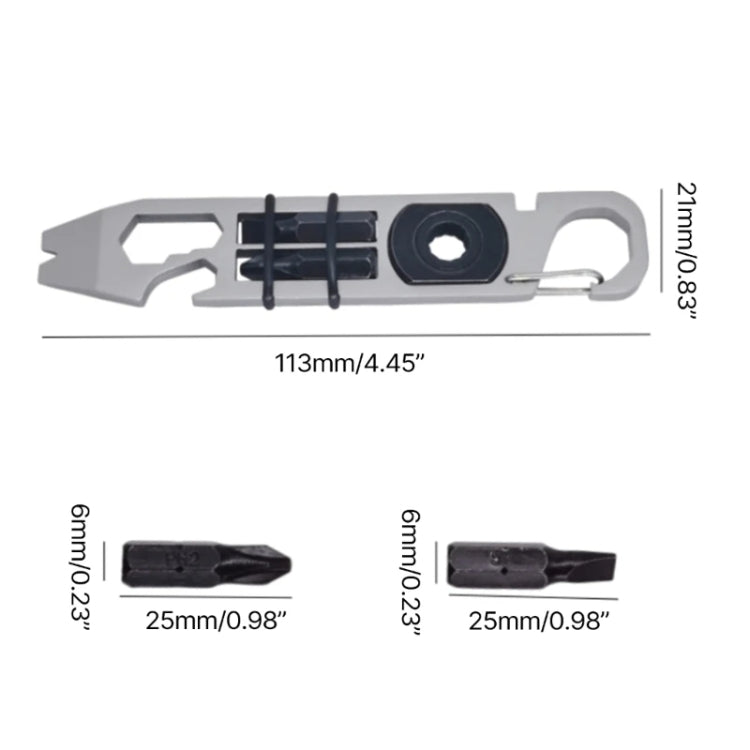 Multifunctional Outdoor Survival and Self-defense Ratchet Crowbar Tool EDC Bottle Opener(Silver)