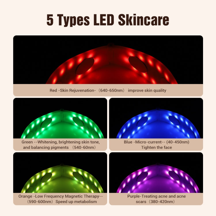 S1 EMS Microcurrent Colored Light Massage Beauty Instrument Remote Face Slimming Device(White)