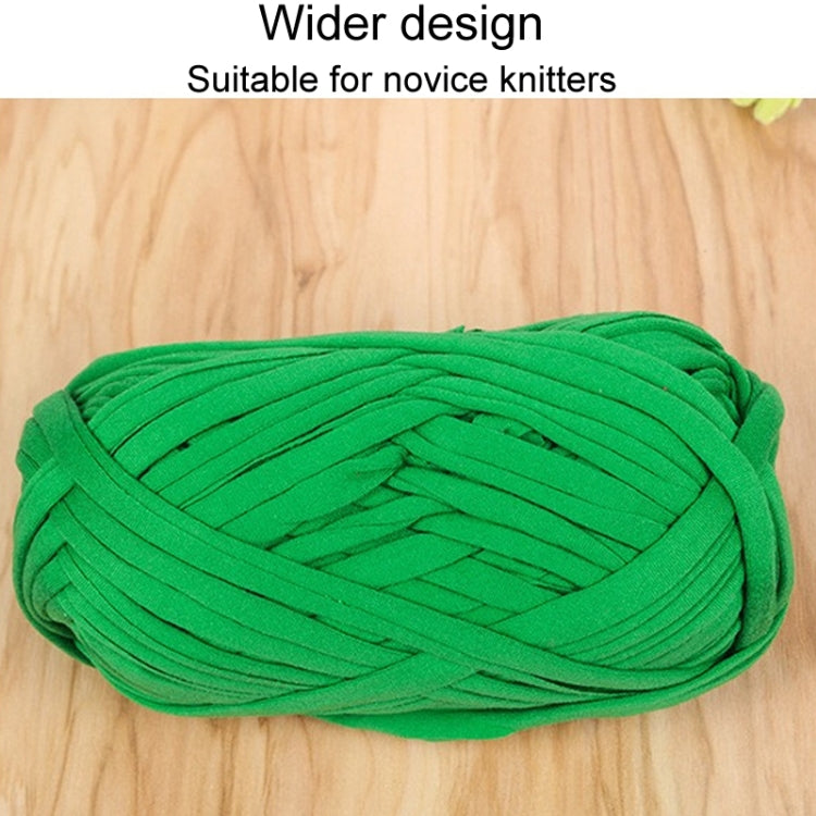 Homemade Tulip Hand Knitting Bag Cloth Strip Line DIY Material Kit With Pearl Shoulder Strap(Beige x Fruit Green x Purple)
