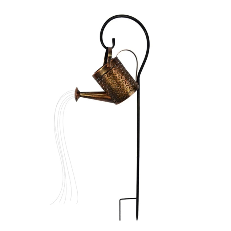 Iron Hollow Projection Light Solar Outdoor Waterproof Garden Kettle Light Lawn Landscape Ground Plug Decorative Light, Style: Large+Bracket