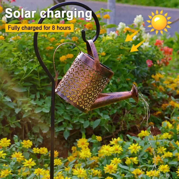 Iron Hollow Projection Light Solar Outdoor Waterproof Garden Kettle Light Lawn Landscape Ground Plug Decorative Light, Style: Small
