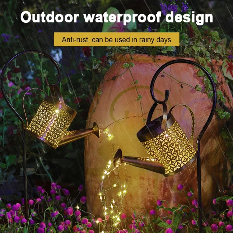 Iron Hollow Projection Light Solar Outdoor Waterproof Garden Kettle Light Lawn Landscape Ground Plug Decorative Light, Style: Small