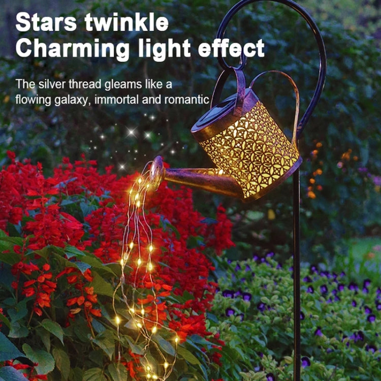 Iron Hollow Projection Light Solar Outdoor Waterproof Garden Kettle Light Lawn Landscape Ground Plug Decorative Light, Style: Small+Bracket