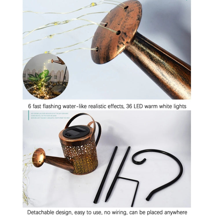 Iron Hollow Projection Light Solar Outdoor Waterproof Garden Kettle Light Lawn Landscape Ground Plug Decorative Light, Style: Small