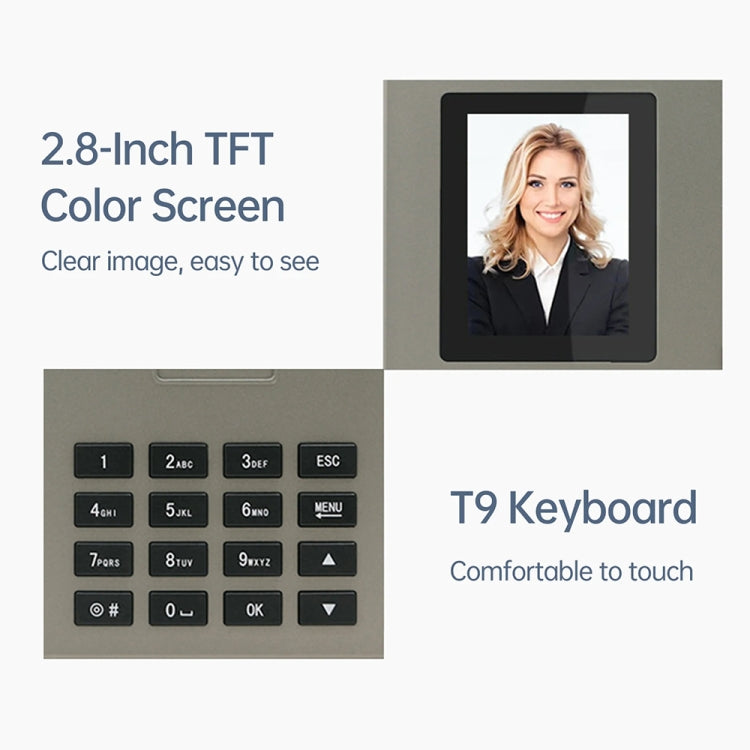 FA03 Intelligent Voice Prompt Face Recognition Fingerprint Attendance Machine(English with US Plug)