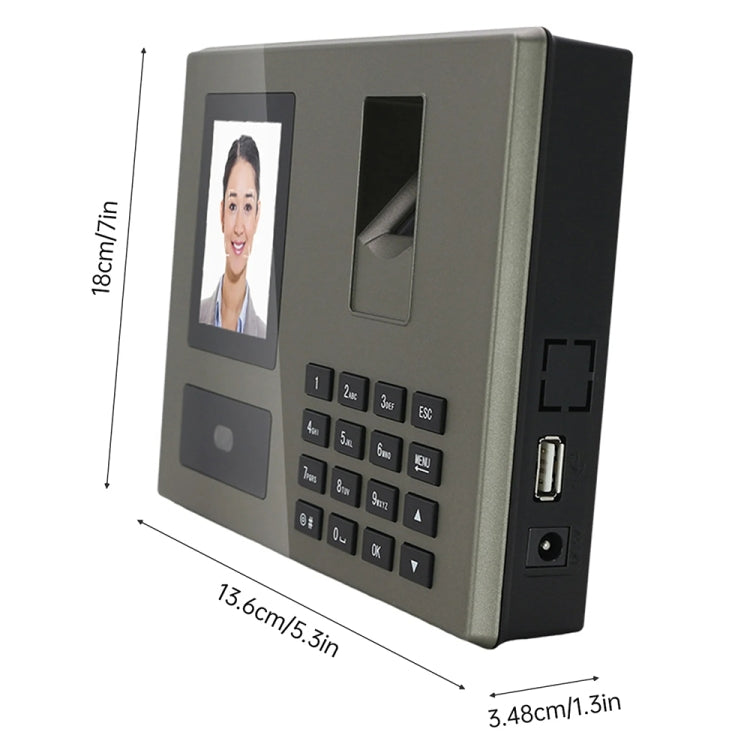 FA03 Intelligent Voice Prompt Face Recognition Fingerprint Attendance Machine(English with US Plug)