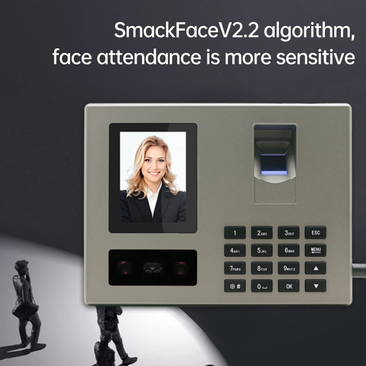 FA03 Intelligent Voice Prompt Face Recognition Fingerprint Attendance Machine(English with US Plug)