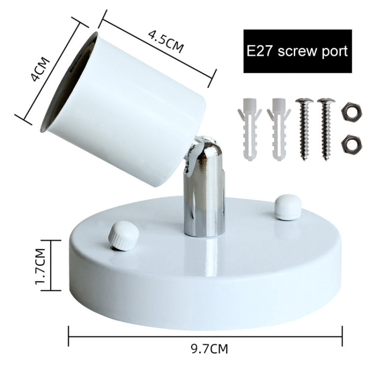 E27 Screw Mount Metal Retro Universal Lampholder Lamp Fittings, Color: Black