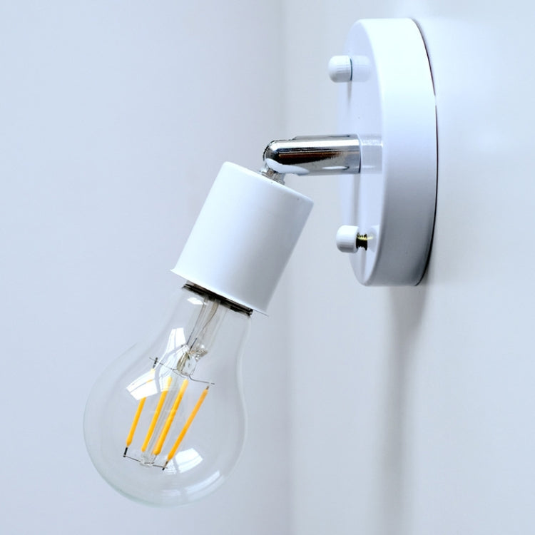 E27 Screw Mount Metal Retro Universal Lampholder Lamp Fittings, Color: White