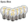 6pcs /Box G45 Bulb LED Lamp Fixture Illuminator Vintage Filament Lights, Style: Transparent Large Screw(220V 4W)