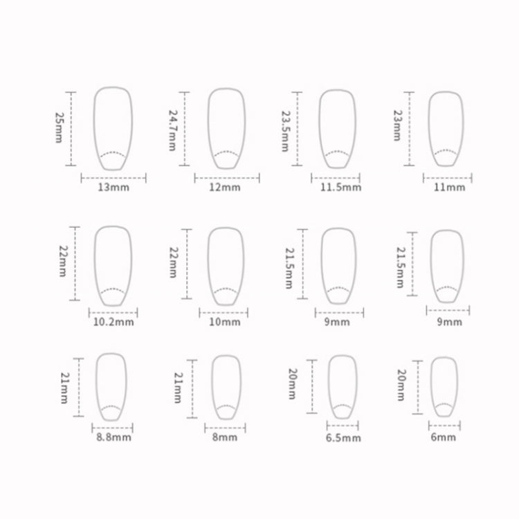 24pcs /Box  Press On Nails Dark Star and Moon Series False Nails Mid-Length Ballet Nails(R722)