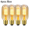 4pcs /Box T45 LED Lamp Fixture Illuminator Vintage Lights, Power: 220V 40W(Spiral Gold)