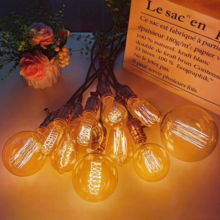 4pcs /Box T45 LED Lamp Fixture Illuminator Vintage Lights, Power: 120V 25W(Spiral Gold)
