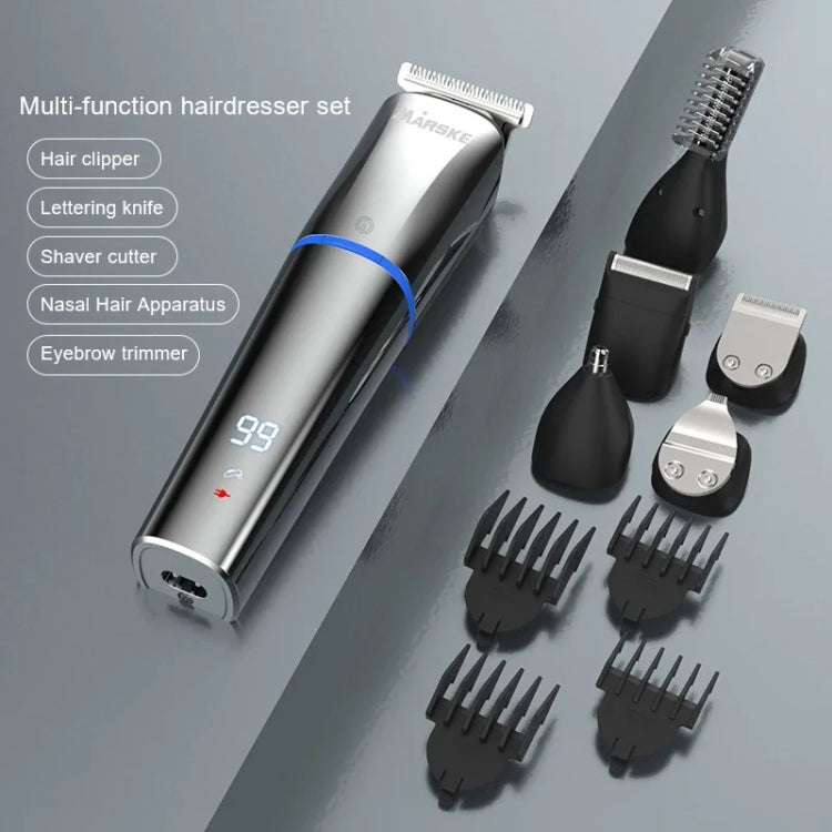 MARSKE 6 In 1 Hair Clipper Grooming Set Rechargeable Razor Carving Nose Hair Trimmer EU Plug