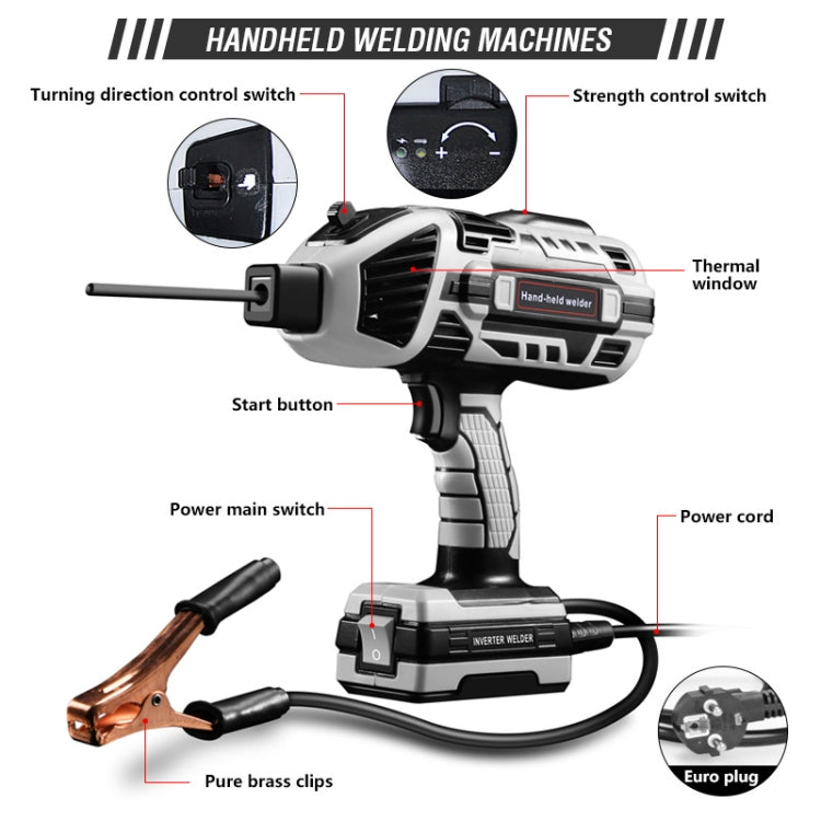 Handheld Welding Machine Home Small Portable Inverter Welder(Green US Plug 110V)