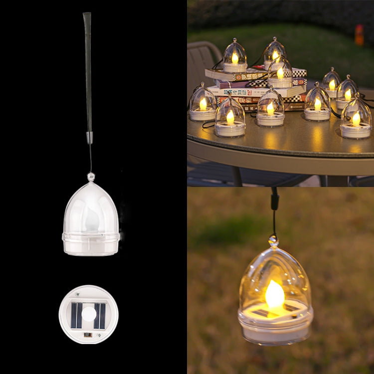 Solar Candle Light Outdoor Courtyard Villa Garden Waterproof Decoration Light, Spec: Round Model White Shell
