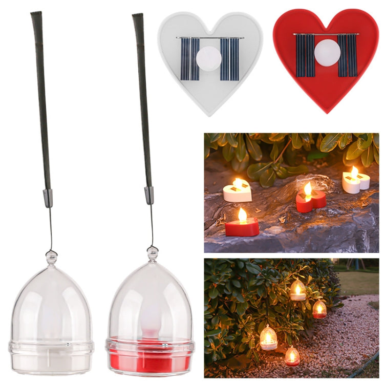 Solar Candle Light Outdoor Courtyard Villa Garden Waterproof Decoration Light, Spec: Heart Model Red Shell