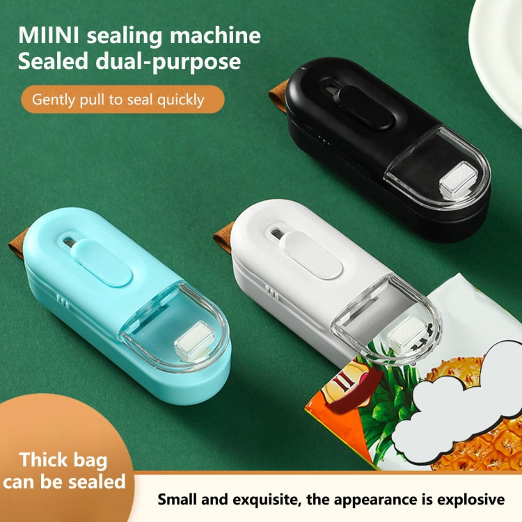 Food Packaging Sealer 2 In 1 Magnetic Mini Handheld Vacuum Sealer Machine With Cutter(Black)