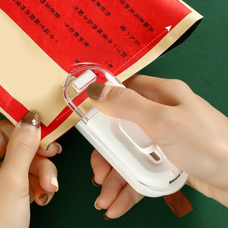 Food Packaging Sealer 2 In 1 Magnetic Mini Handheld Vacuum Sealer Machine With Cutter(White)