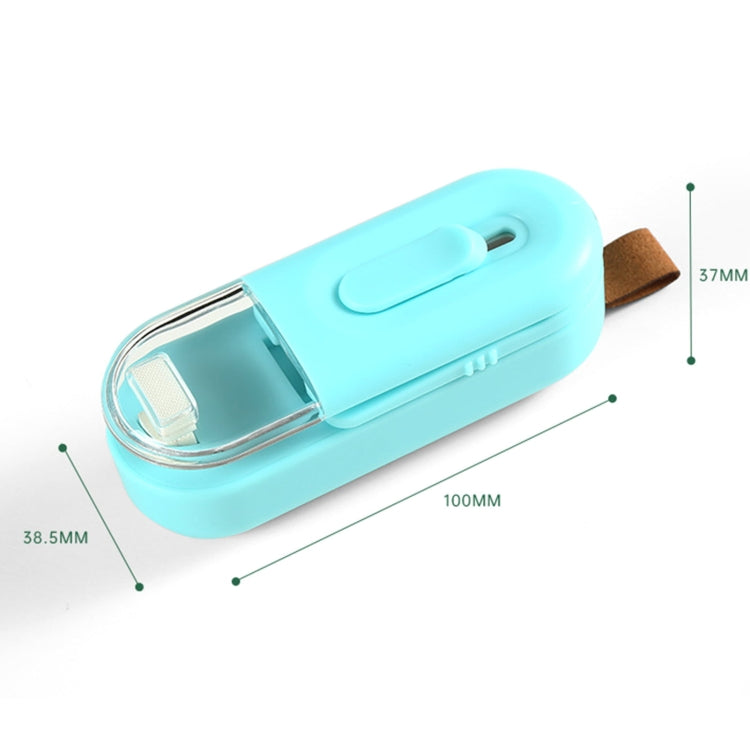 Food Packaging Sealer 2 In 1 Magnetic Mini Handheld Vacuum Sealer Machine With Cutter(Lake Blue)