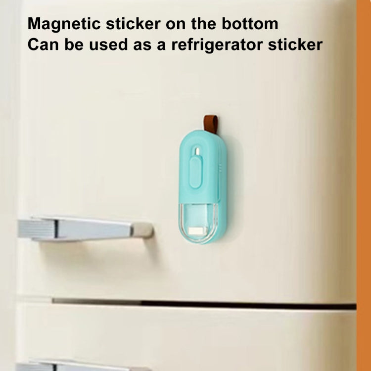 Food Packaging Sealer 2 In 1 Magnetic Mini Handheld Vacuum Sealer Machine With Cutter(Lake Blue)