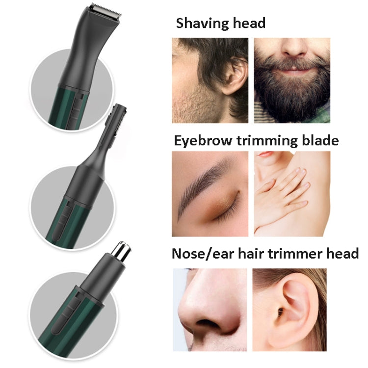 MARSKE  MS-7111 3 In 1 Electric Nose Hair Trimmer Type-C Rechargeable Grooming Instrument(Black)