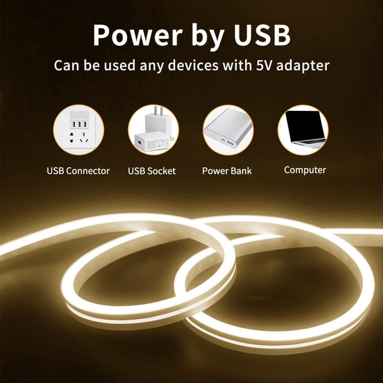 LIXINCORDA 2m 5V USB Touch Control LED Light Strip Flexible Neon Silicone Soft Strip(Blue)