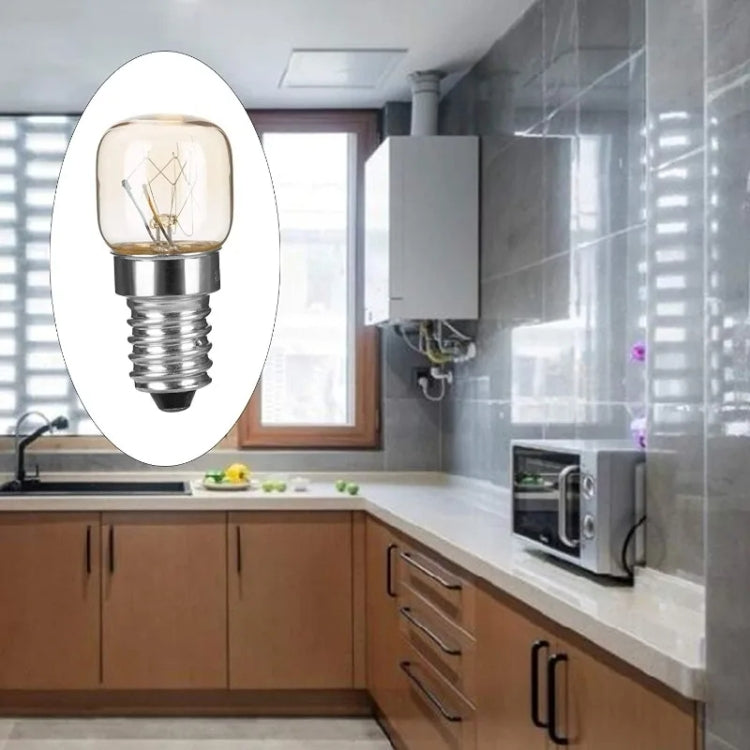 E14 Salt Crystal Lamps High Temperature Resistant Oven Light Bulb, Power: 15W Copper Nickel Plating Lamp Head(2700K Warm White)