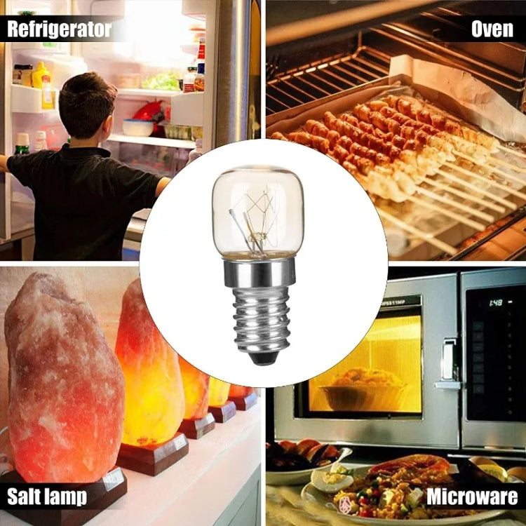 E14 Salt Crystal Lamps High Temperature Resistant Oven Light Bulb, Power: 15W Copper Nickel Plating Lamp Head(2700K Warm White)