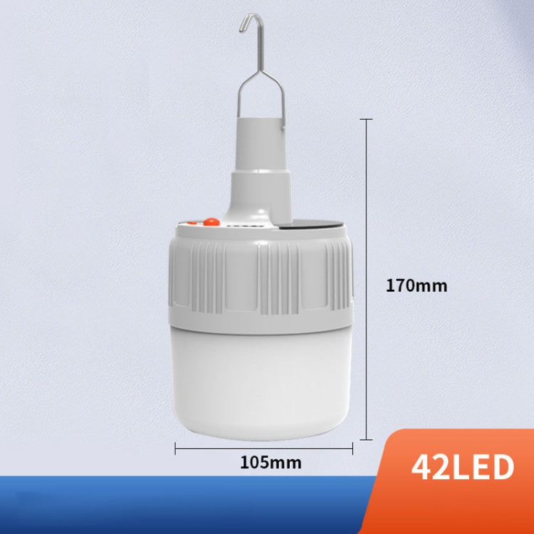 Rechargeable LED Solar Bulb Light Waterproof Night Market Stall Energy Saving Lamp, Model: 42LED