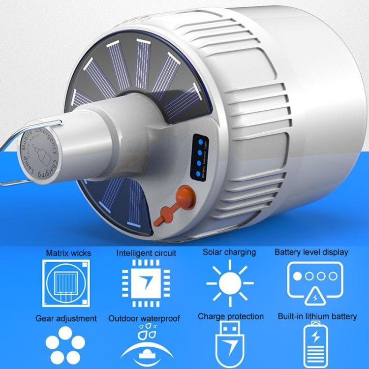 Rechargeable LED Solar Bulb Light Waterproof Night Market Stall Energy Saving Lamp, Model: 42LED