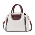 Women Colorblocking Handbag Large Capacity Shoulder Crossbody Bag(White)