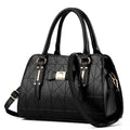 Women Bowknot Embossed Handbag Large Capacity Shoulder Bag(Black)