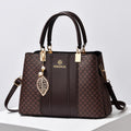Spring Summer Lady Handbag Large Capacity Colorblocking Shoulder Crossbody Bag(Coffee)