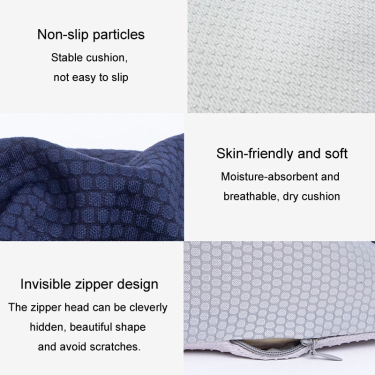Office Sedentary Memory Foam Breathable Cushion Chair Hip Seat Cushion(Navy)