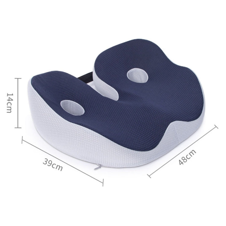 Office Sedentary Memory Foam Breathable Cushion Chair Hip Seat Cushion(Navy)