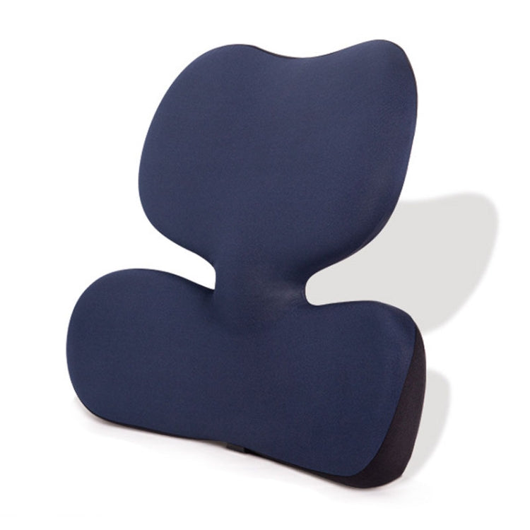 Office Sedentary Pillow Cushion Memory Foam Seat Lumbar Pillow(Navy)