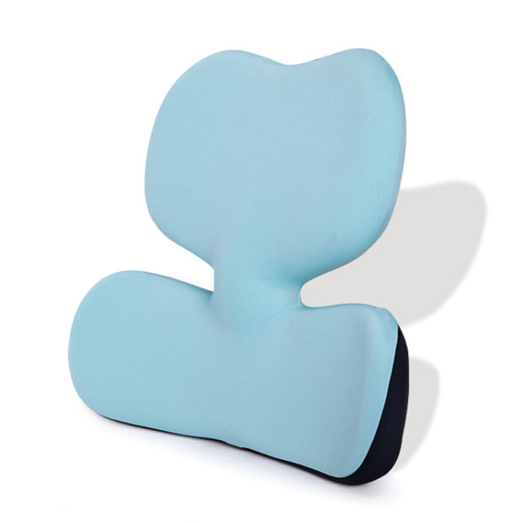 Office Sedentary Pillow Cushion Memory Foam Seat Lumbar Pillow(Blue)