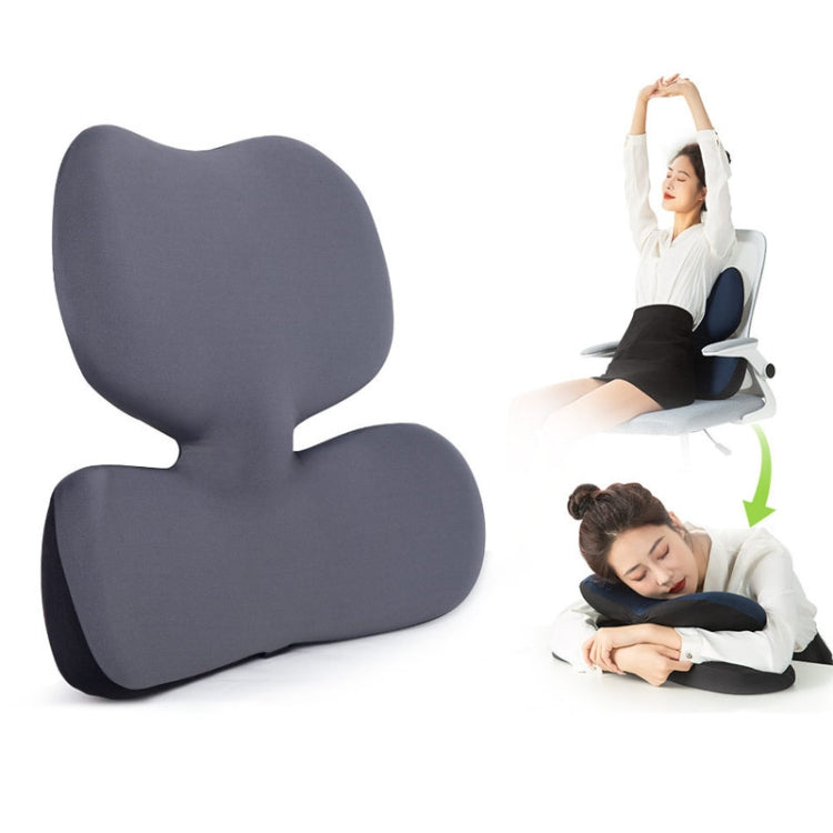 Office Sedentary Pillow Cushion Memory Foam Seat Lumbar Pillow(Dark Gray)