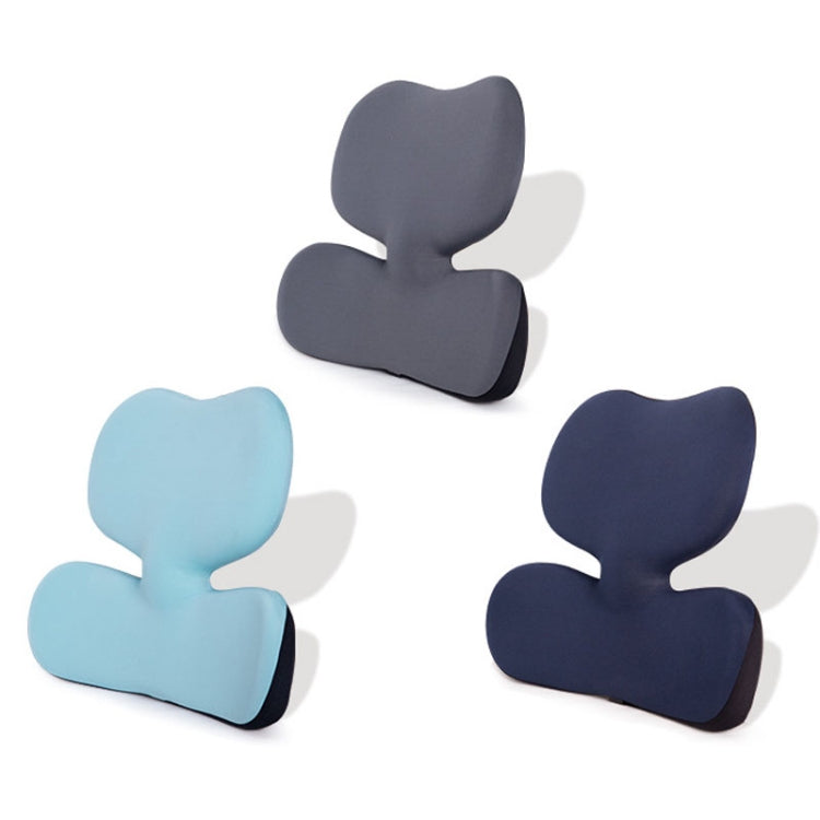 Office Sedentary Pillow Cushion Memory Foam Seat Lumbar Pillow(Blue)
